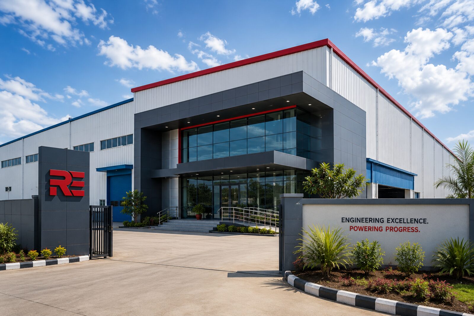 Rise Engineering Pvt. Ltd. manufacturing facility exterior with landscaped campus