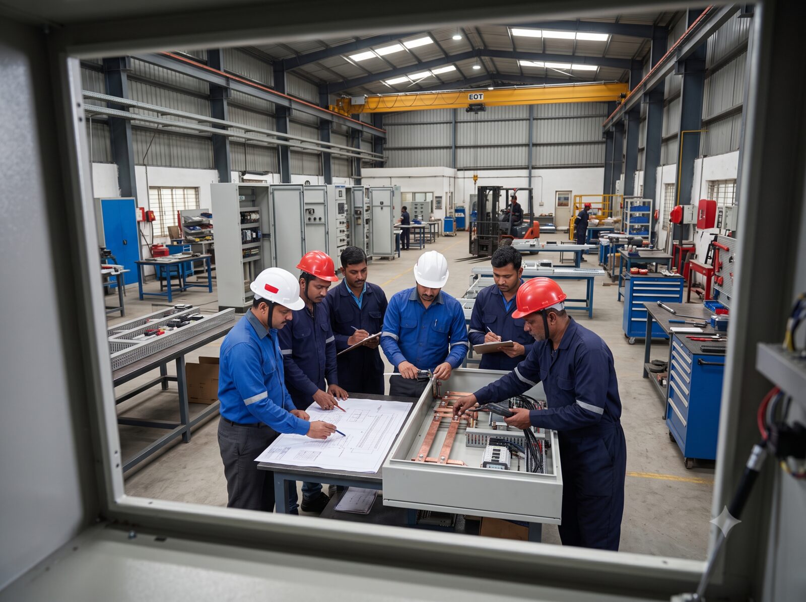 Team reviewing a panel design together