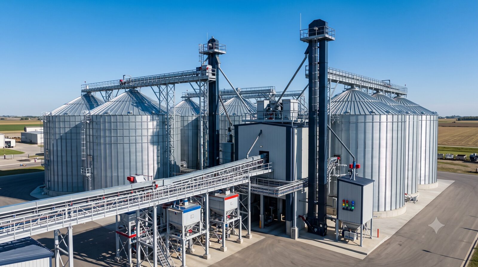 Grain storage silo facility